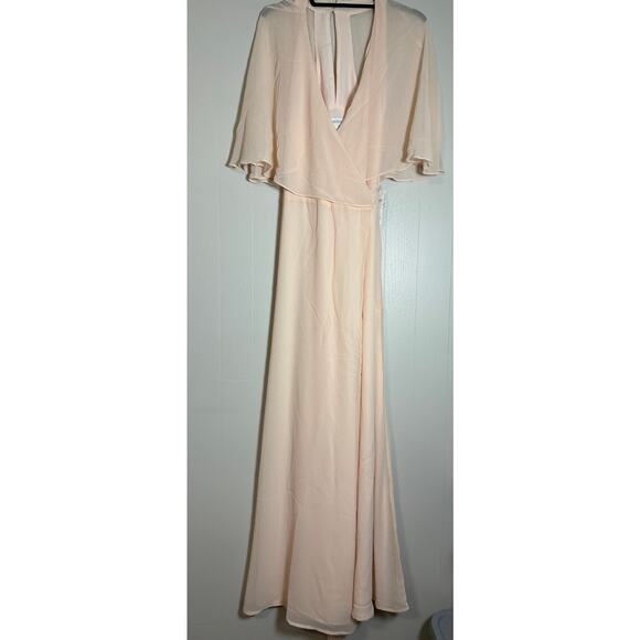 Modcloth Dresses & Skirts - ModCloth Wrapped in Rapture Light Pink Chiffon Maxi Dress Size Large BNWT